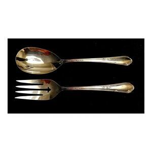 Vintage Wm. A. Rogers Oneida "Memory" Silverplate Serving Set - Fork & Spoon